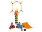 Lego Stunt-Set mit Motorrädern, Rampe und Feuerring.