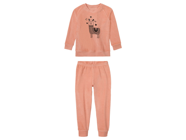 Gehe zu Vollbildansicht: lupilu Kleinkinder Mädchen Frottee-Pyjama, hoher Baumwollanteil - Bild 2