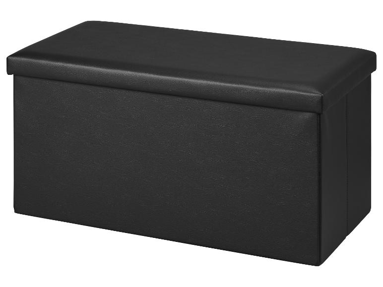 Schwarze Aufbewahrungsbank mit gepolstertem Deckel