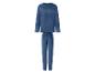 Blauer Herren-Fleece-Pyjama mit Langarmshirt und Hose.