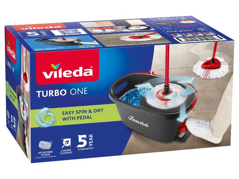 Verpackung eines kompletten Wischmopp- und Eimer-Sets mit Pedal, mit Hauptmerkmalen und 5 Jahren Garantie.