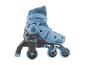 Verstellbare blaue und graue Inlineskates mit vier Rollen