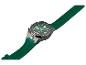 Grüne Uhr mit Taschenlampe und strukturiertem Armband.