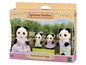 Sylvanian Families Pookie Panda Familie mit vier Puppen.