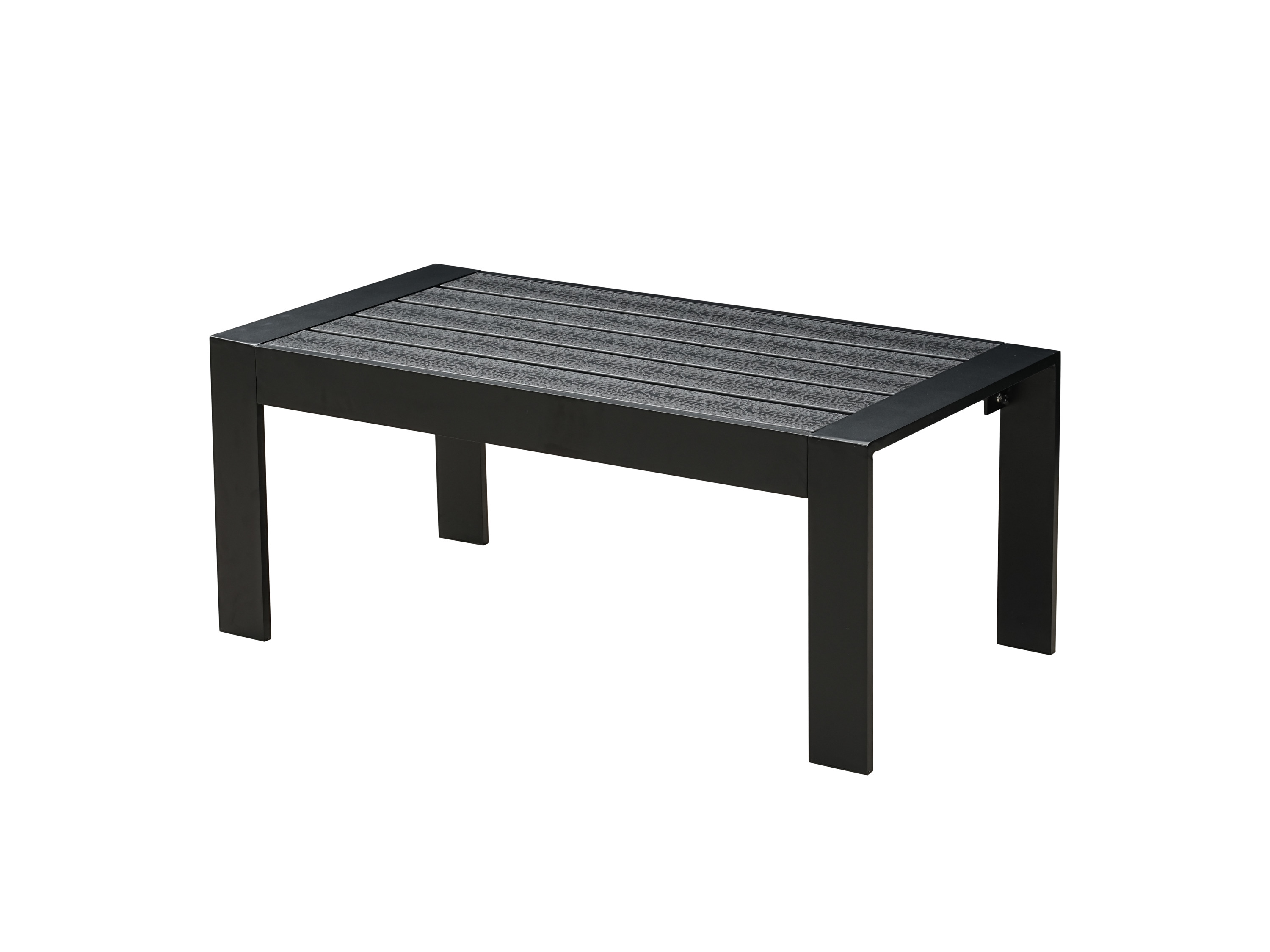 Thumbnail - MeXo Gartenmöbel Lounge-Set »Neapel«, inkl. Polster (4-Sitzer / Beistelltisch, Schwarz / Dunkelgrau)