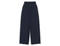 Dunkelblaue, weite Hose mit elastischem Bund.