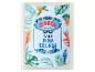 Pina Colada Cocktail-Mix, mit tropischen Illustrationen von Papageien und Blättern.