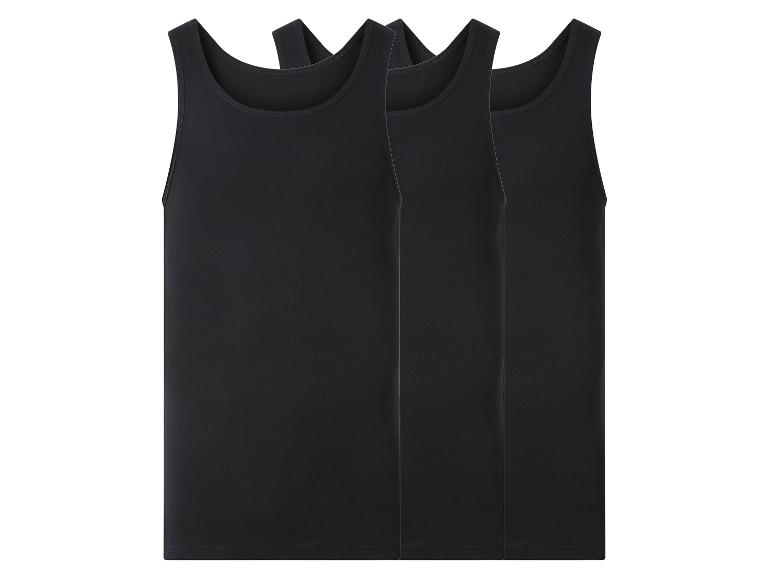 Dreierpack schwarzer Herren-Tanktops