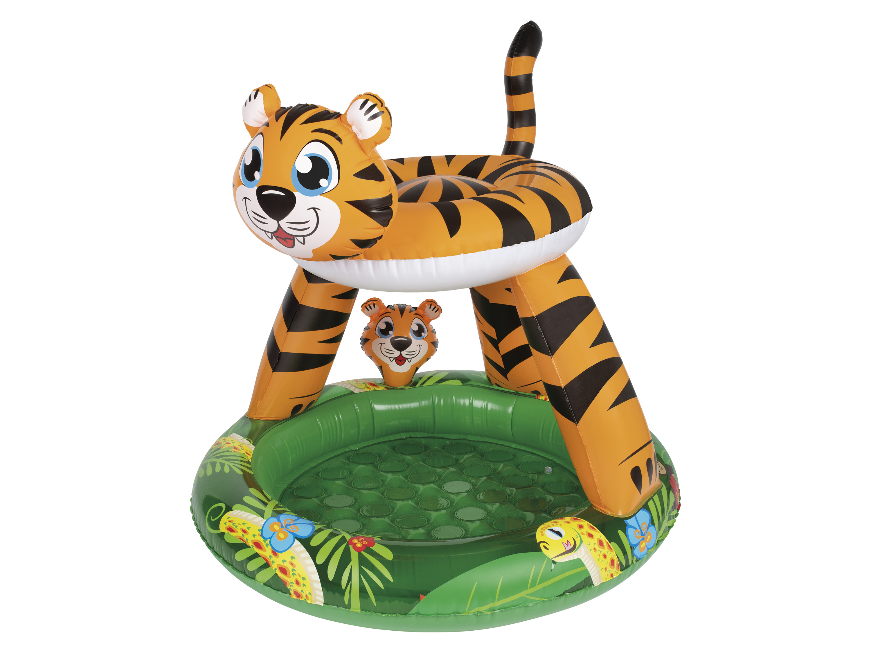 Playtive Kleinkinder Planschbecken, mit Luftpolsterboden (orange/grün) | 04055334793650