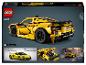 LEGO Technic 42205 Corvette Modellbox mit Autodetails und Spiel-Screenshot.