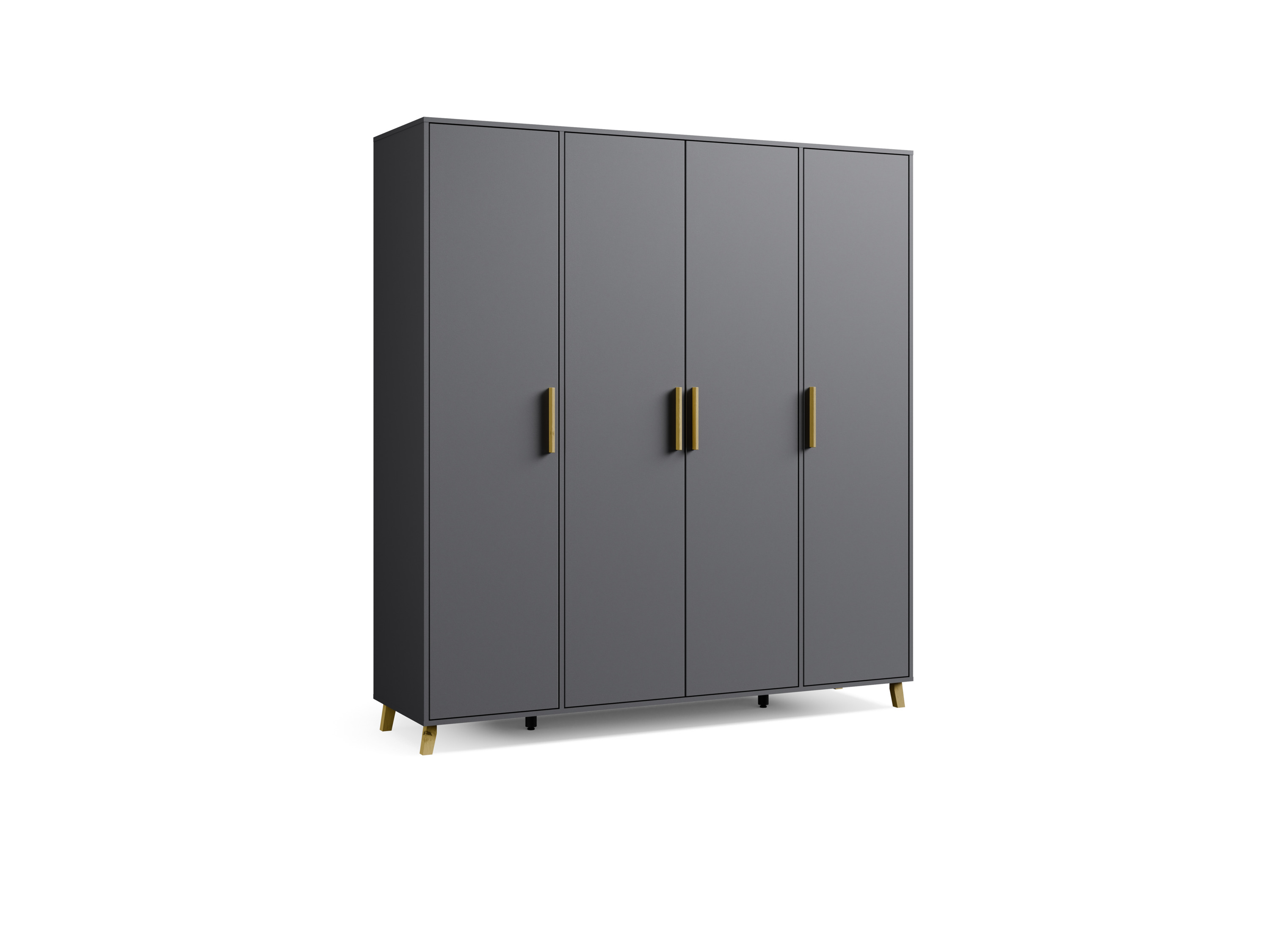 RAUCH BLUE Shinjo Drehtürenschrank (Premium-Zubehör, graumetallic, Breite 187 cm / Höhe 203 cm)