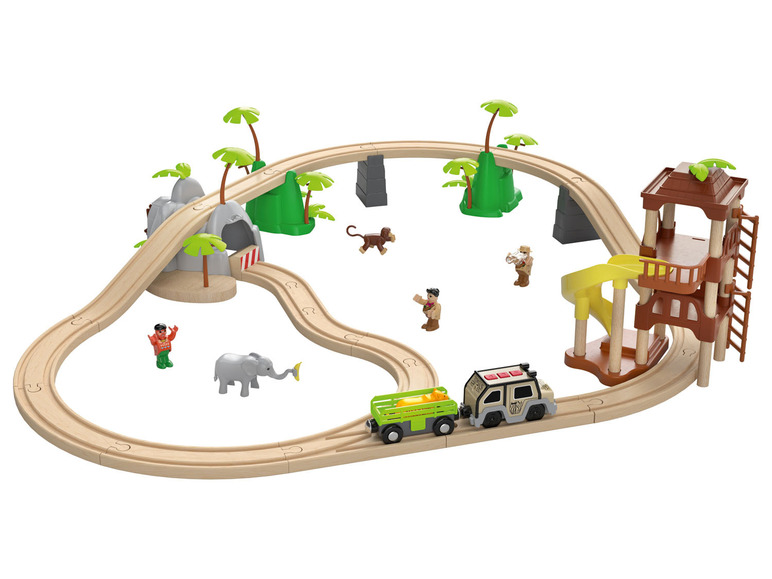 Gehe zu Vollbildansicht: Playtive Eisenbahnset Dschungel / Passagierzug, aus Buchenholz - Bild 10