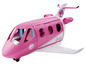 Ein rosa Barbie Spielzeugflugzeug mit Cockpit und Sitzen.