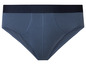 Blaue Herrenunterhose mit dunkelblauem Bund.