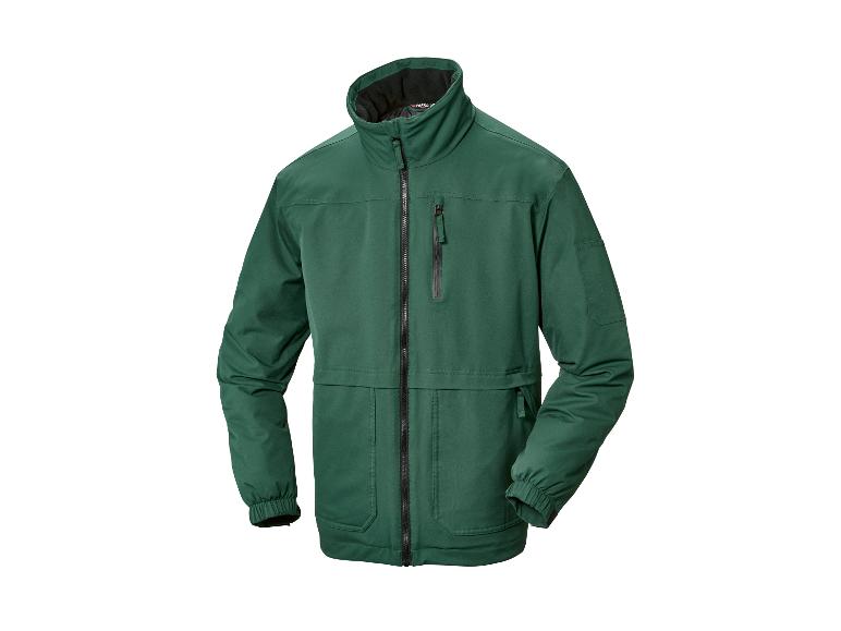 Eine dunkelgrüne Parkside Softshelljacke mit Reißverschluss
