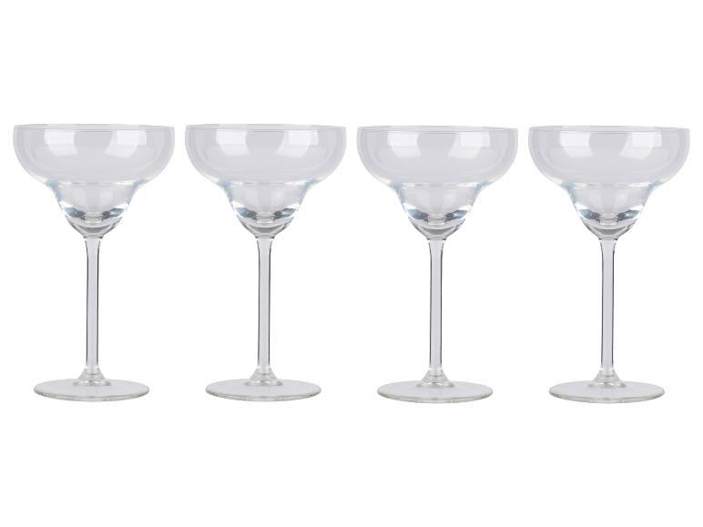 Set aus vier klaren Margarita-Gläsern