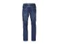 Dunkelblaue Herrenjeans mit elastischem Bund und Seitentaschen.