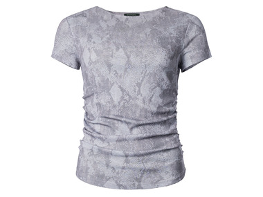 esmara® Damen Mesh-T-Shirt mit modischem Snake-Print, grau