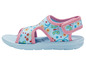 Blaue Kinderschuhe mit Blumenmuster