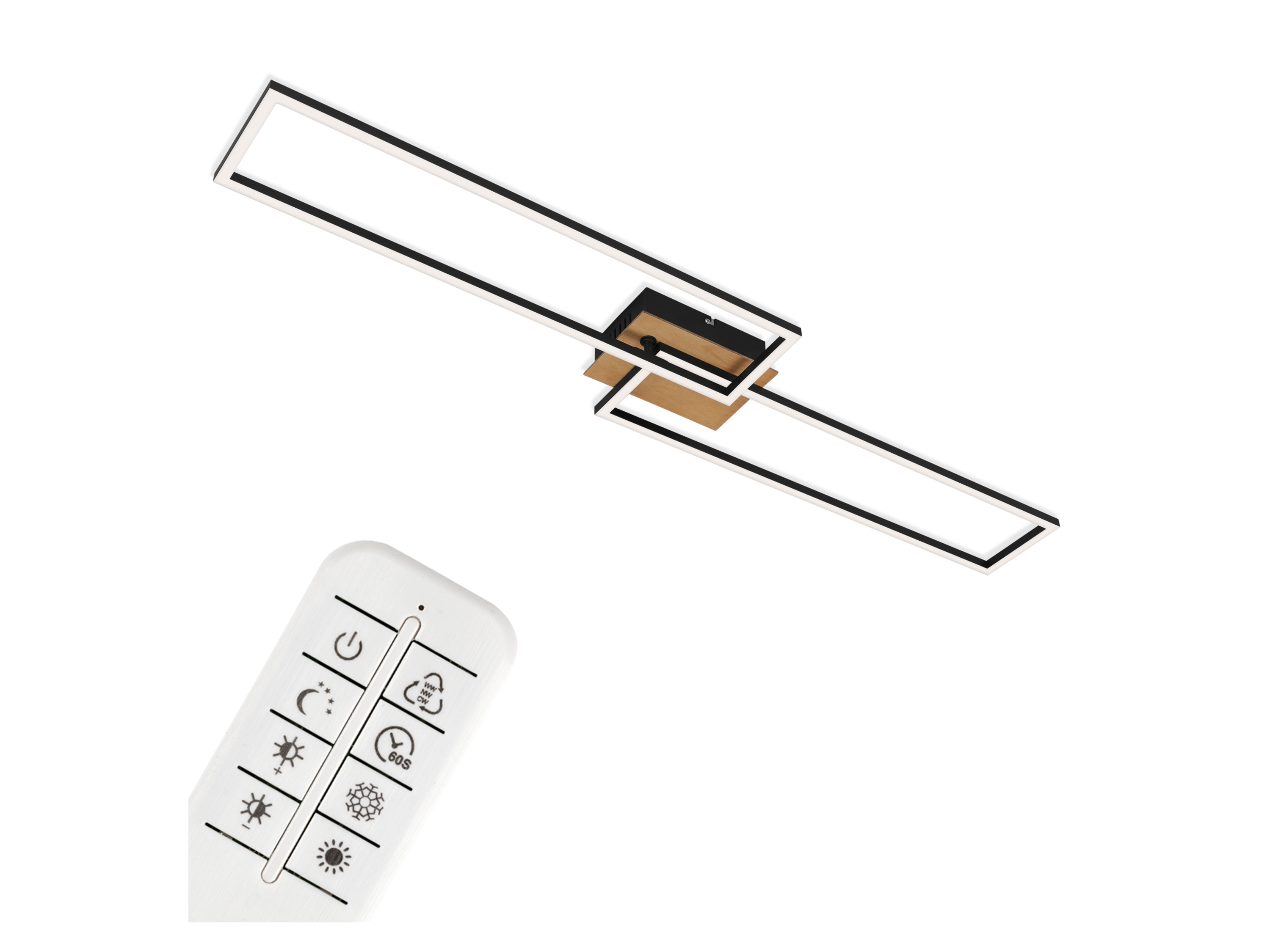 Briloner CCT LED Design Deckenleuchte, Lichttempe (rechteckig (Holz)) | 04002707388449