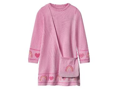 SMILING PINKER Mädchen Strickkleid Langarm – A-Linie, Elastische Taille, Herbst/Winter, Einfarbig