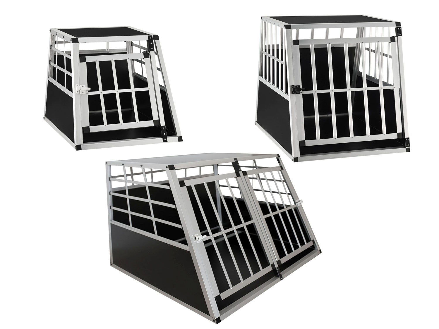 Juskys Hundetransportbox für Pkws aus Aluminium