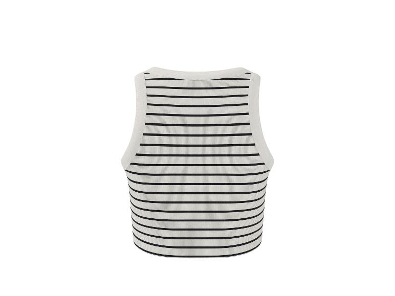 Weiß-schwarz gestreiftes Ripp-Tanktop, Rückansicht