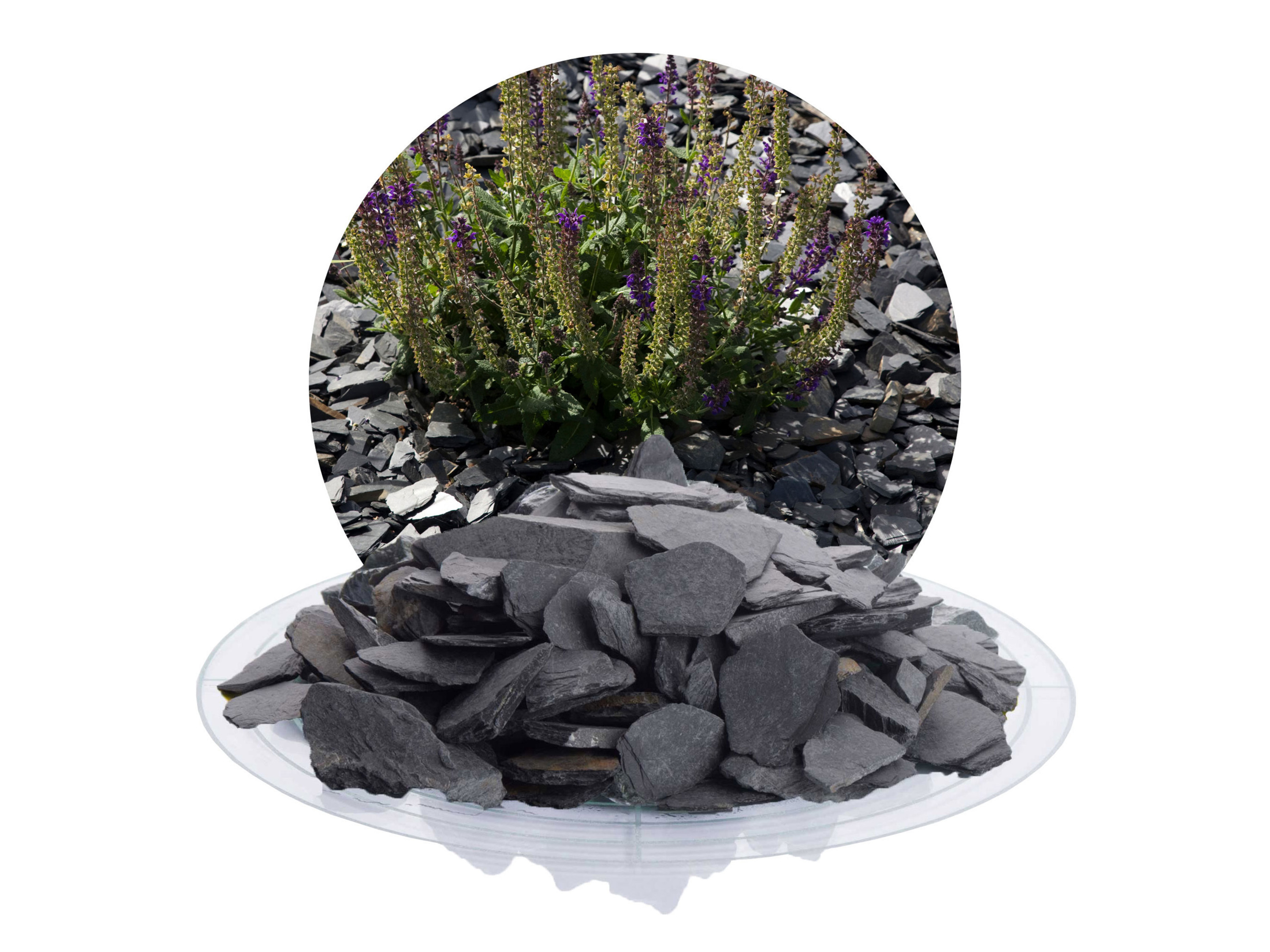 SCHICKER MINERAL Schiefer Ziersplitt (20-40 mm, 1000 kg BigBag, Schwarz)""