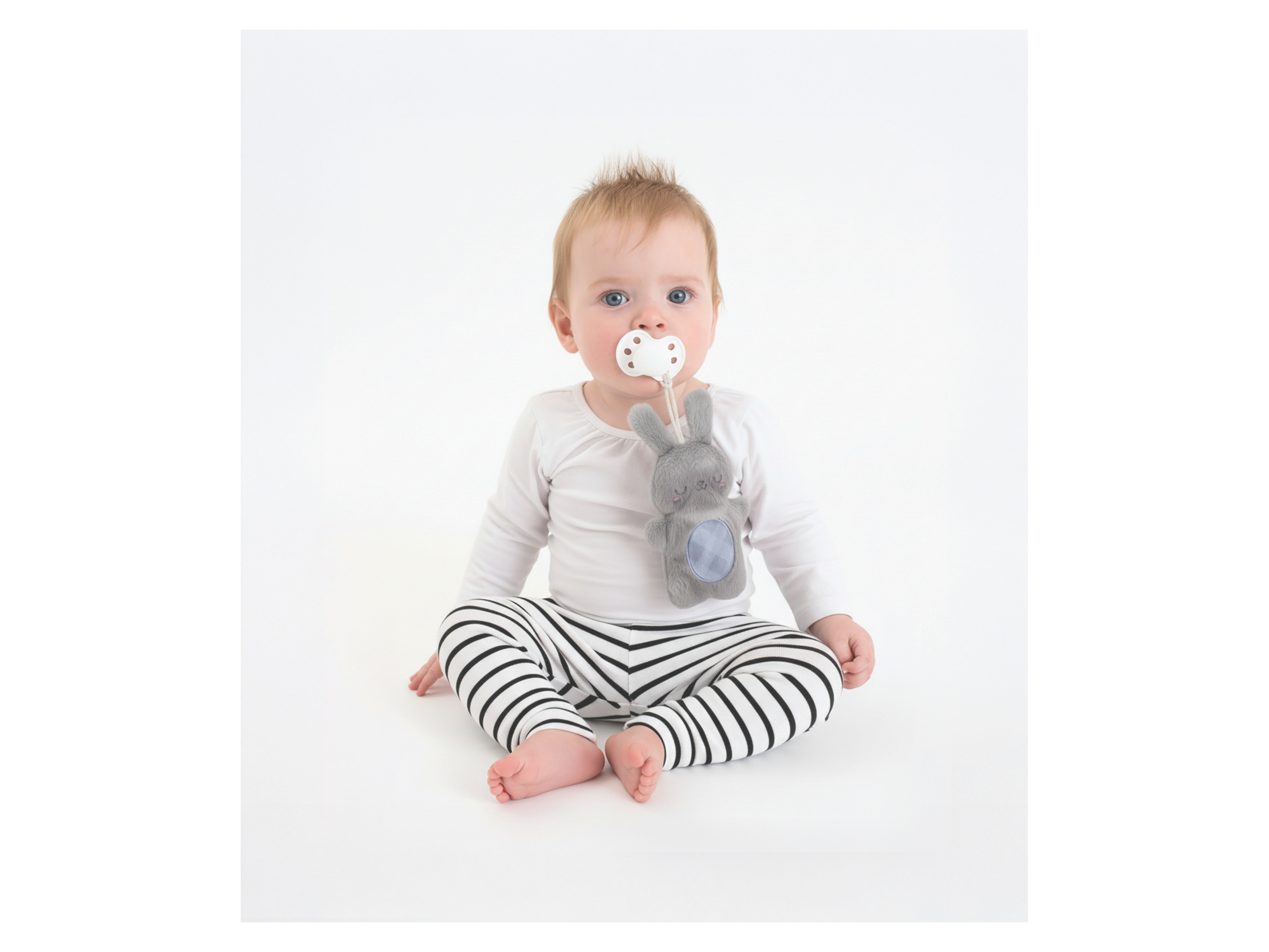 INFANTINO Schnullerkette und Schnuffeltuch (Grau) – Bild 2 von 3