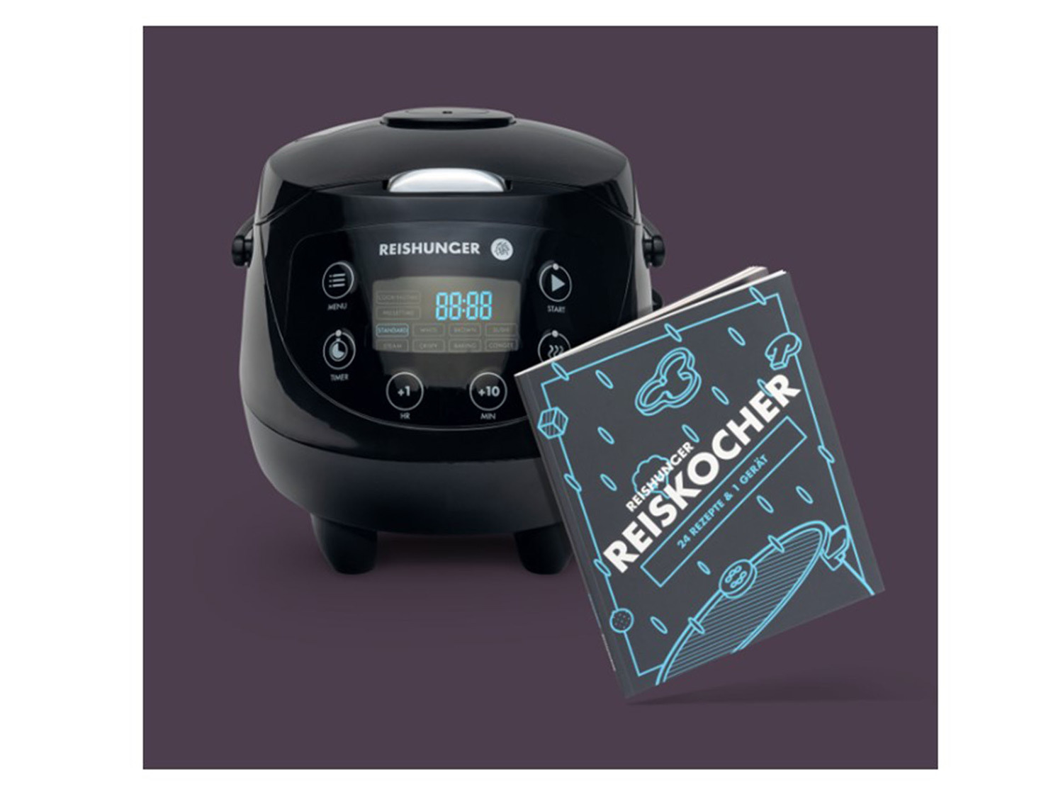 Mini Cuiseur à Riz Reishunger 0,6L Noir 350W Pour 3 Personnes - B-Ware