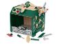 Hölzerne Kinderwerkbank mit Spielzeugwerkzeugen und Zubehör