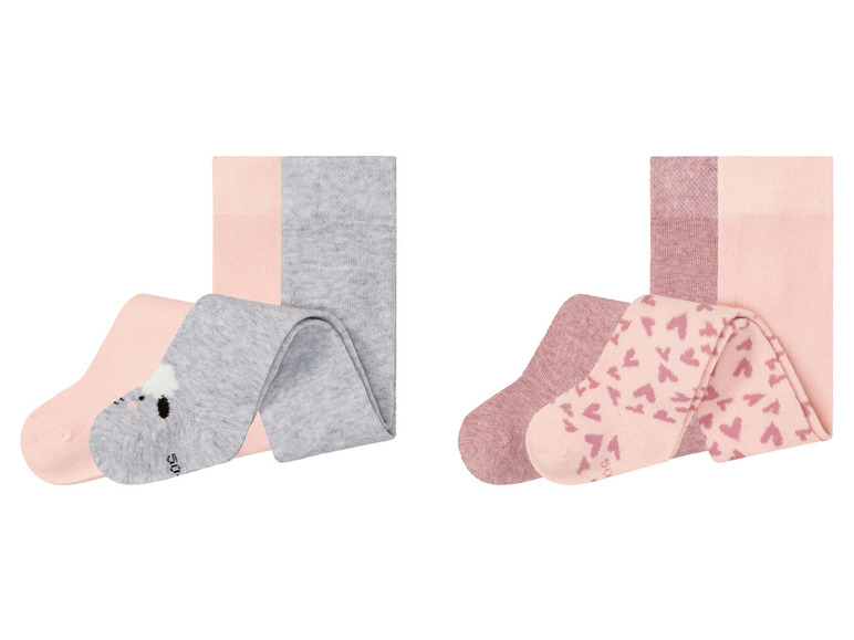Gehe zu Vollbildansicht: lupilu Baby Mädchen Strumpfhose, 2 Stück, mit hohem Bio-Baumwollanteil - Bild 1