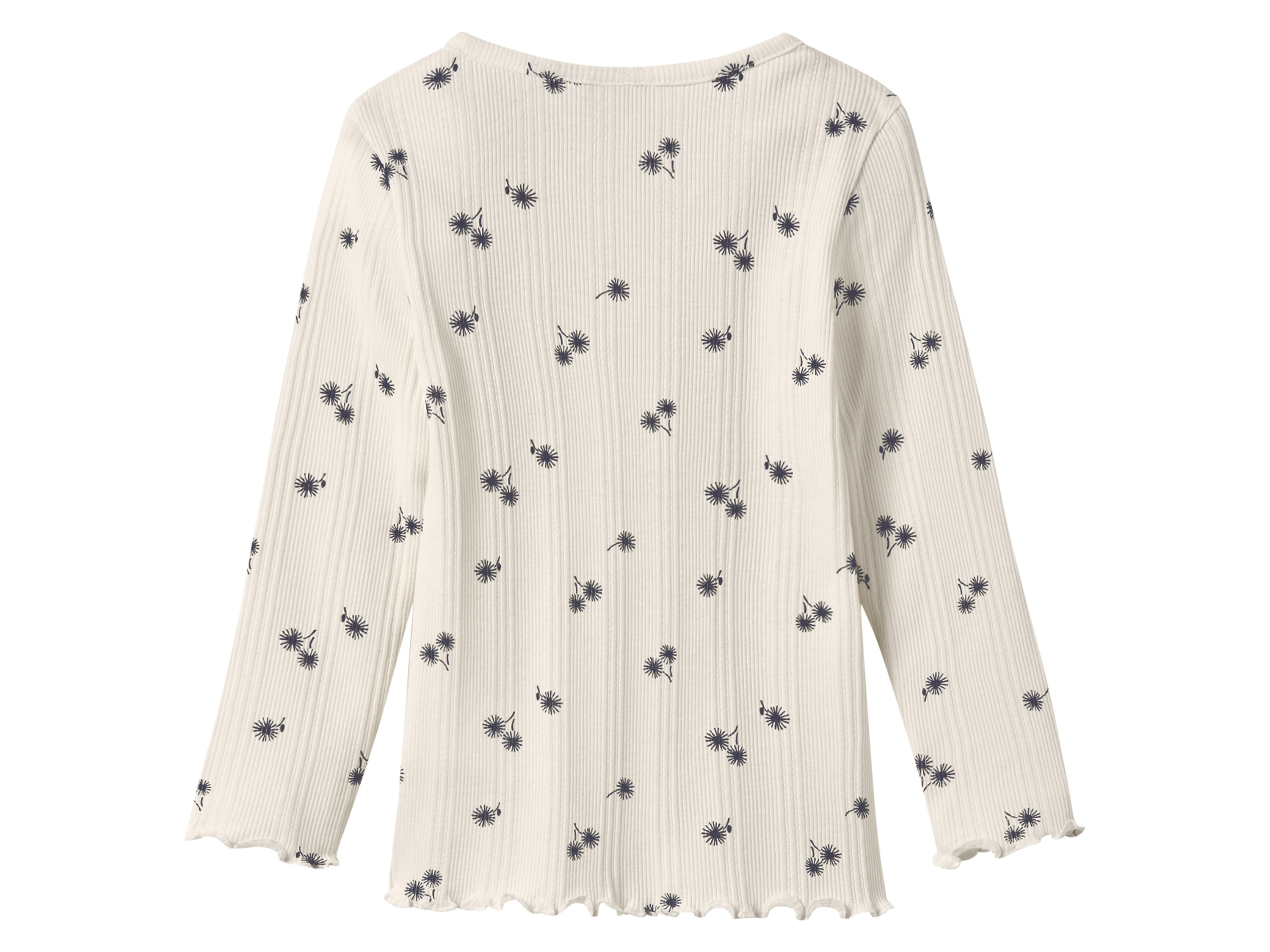 Thumbnail - lupilu® Geripptes Kinder-Langarmshirt, mit Baumwolle (Weiß, 98/104)