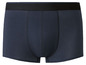 Eine blaue Boxershorts mit schwarzem Bund.