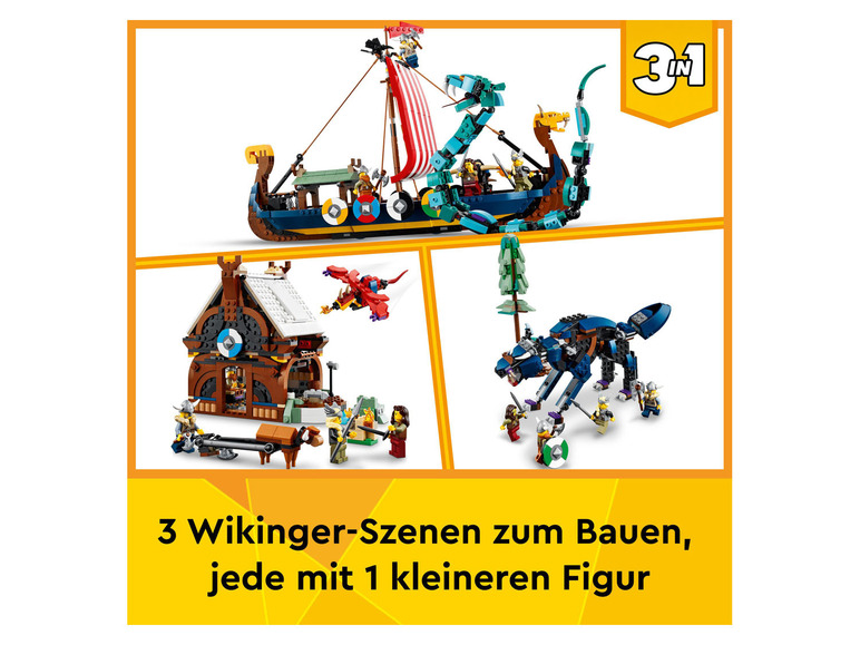 Gehe zu Vollbildansicht: LEGO® Creator 31132 »Wikingerschiff mit Midgardschlange« - Bild 9