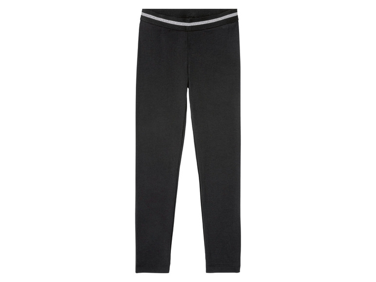 Schwarze Leggings mit silbernem Band