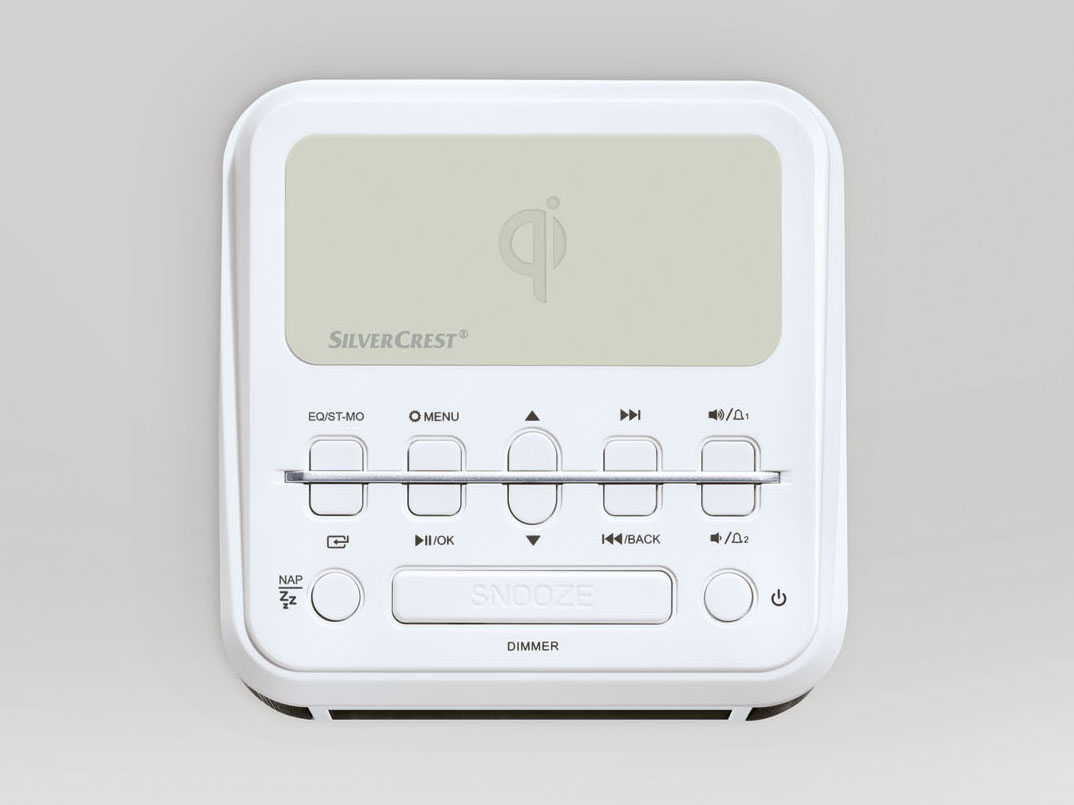 Thumbnail - SILVERCREST® Uhrenradio mit Qi Ladung 2x4W USB (Weiß)