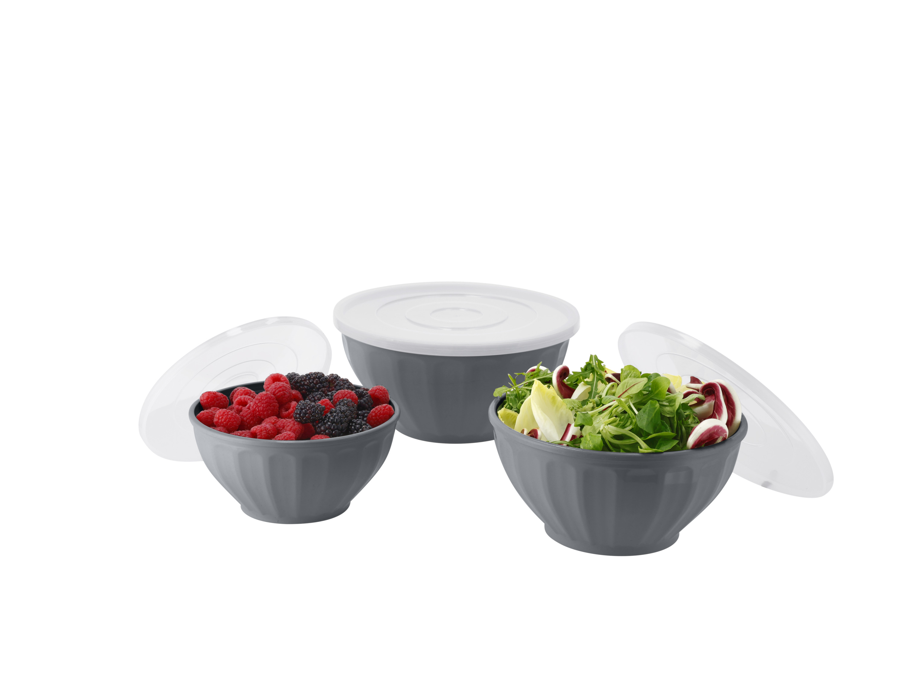 Thumbnail - SILVERCREST® Schüsselset mit Deckel 3-teilig (Grau)