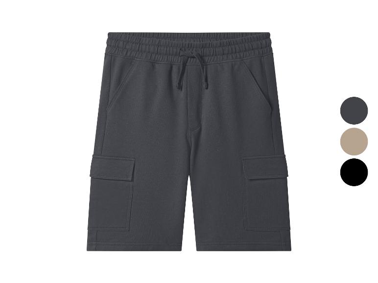 Herren-Cargoshorts in Dunkelgrau mit elastischem Bund und Kordelzug