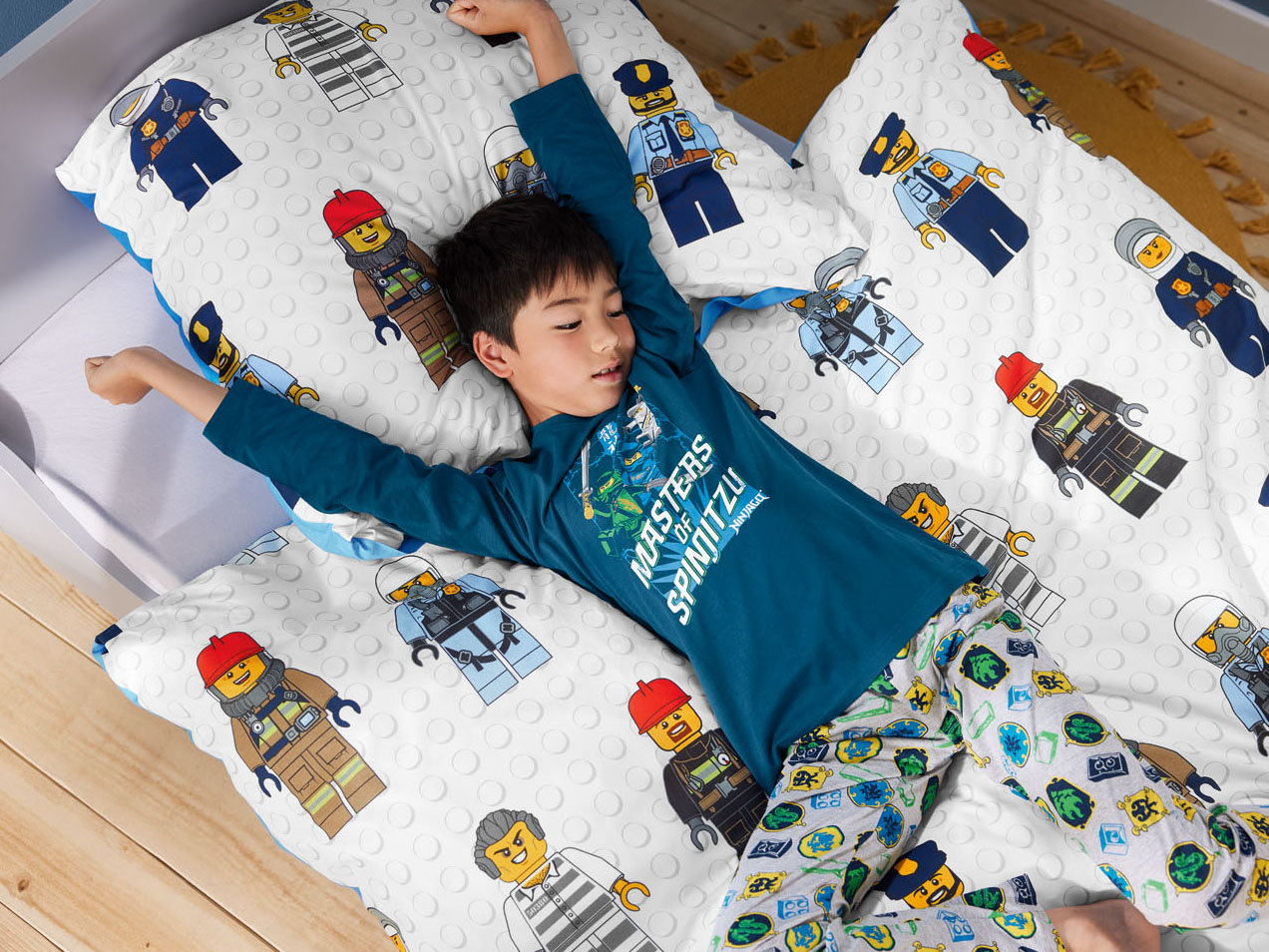 Thumbnail - LEGO Kinder Jungen Pyjama 2 tlg. (98/104, Ninjago blau/grau)