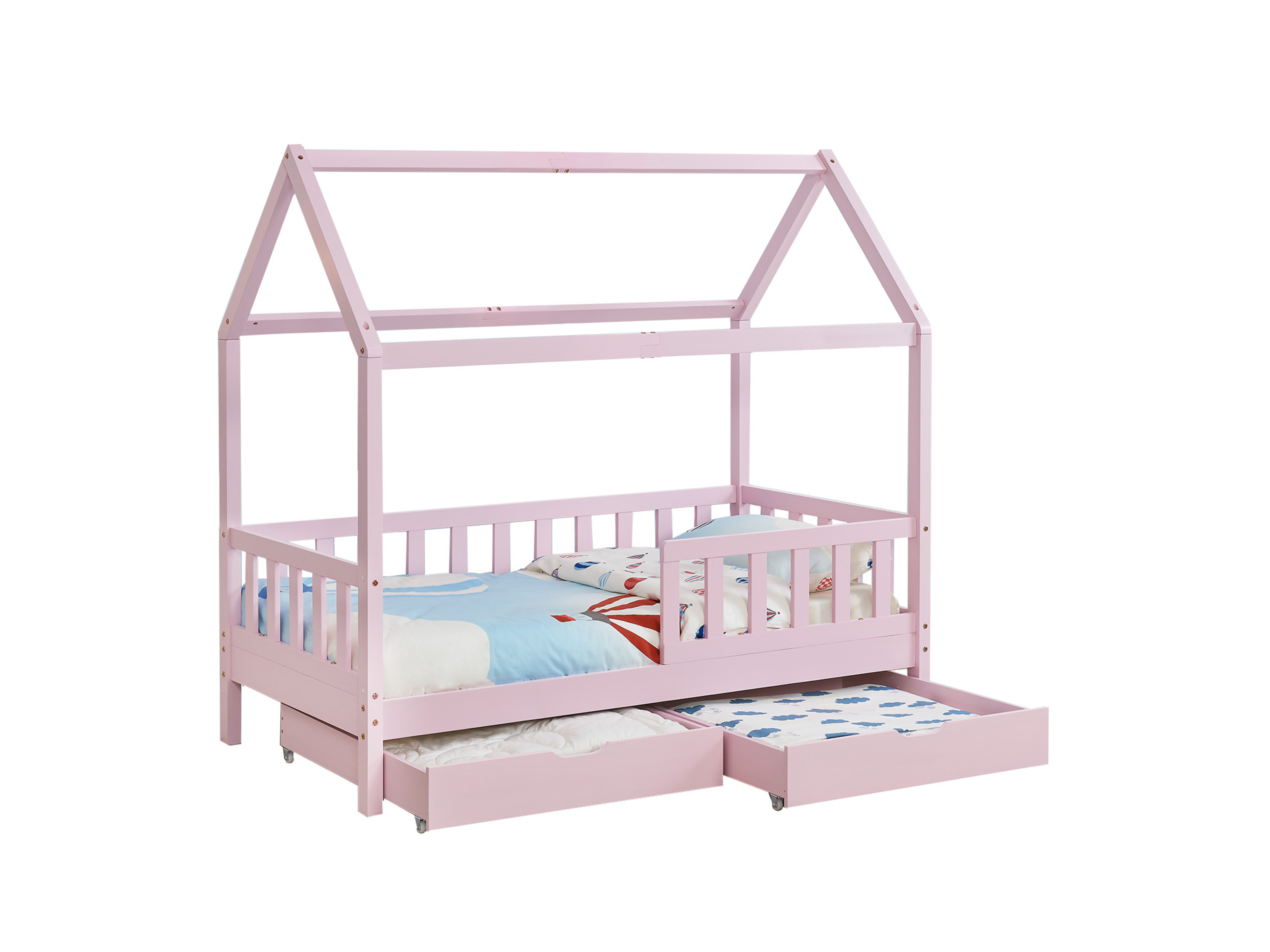 JUSKYS Kinderbett Marli_STR_OS (rose mit Bettkasten, 200 x 90 cm) – Bild 4 von 4