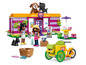 LEGO Friends Tierheim mit zwei Puppen, einem Hund, einer Katze und einem Fahrrad.