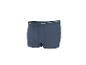 Blaue Baumwoll-Boxershorts mit weißem Gummibund.