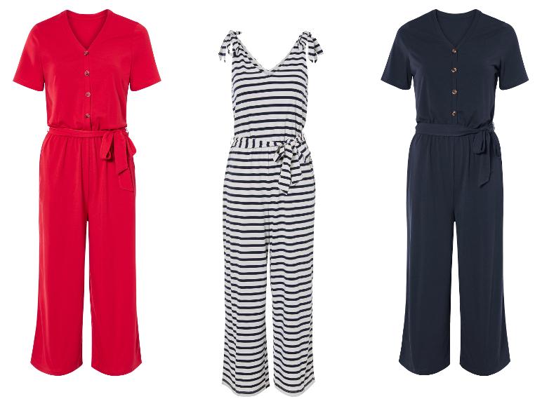Rote, gestreifte und dunkelblaue Jumpsuits: elegante und legere Styles.