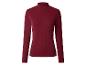 Roter gerippter Damen-Rollkragenpullover