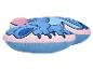 Paar blaue und rosa Plüschhausschuhe mit Cartoon-Charakter-Design