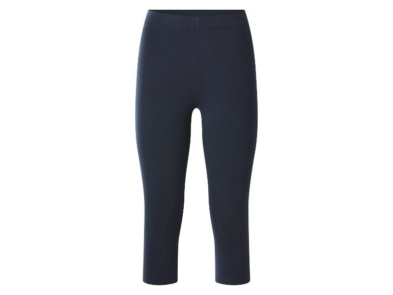 Dunkelblaue Capri-Leggings mit elastischem Bund.