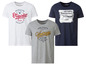 Drei T-Shirts mit Vintage-Prints: 'Original', 'Vintage' und 'Denimwear'.