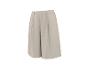 Beige weite Damenhose mit Falten.