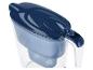 Blauer und transparenter Wasserfilterkrug